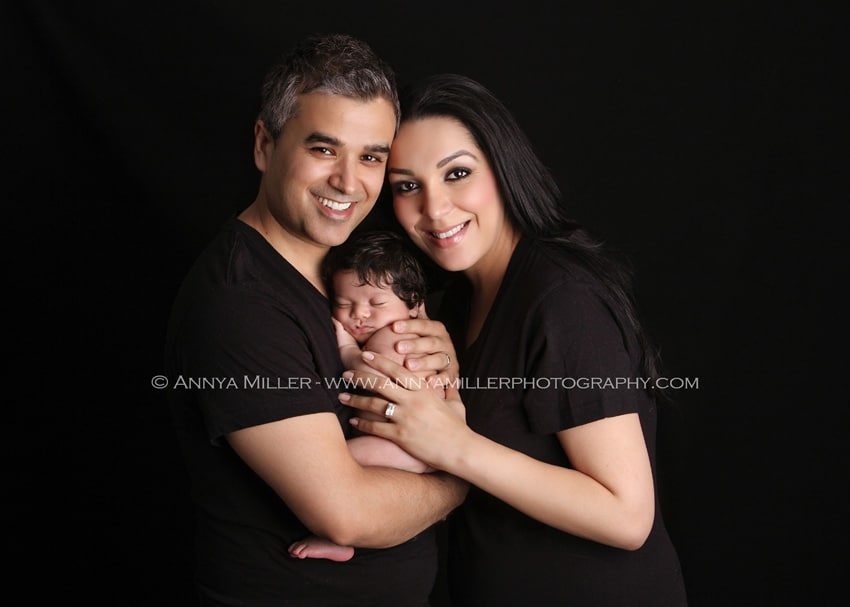 Durham baby photography of newborn boy with family