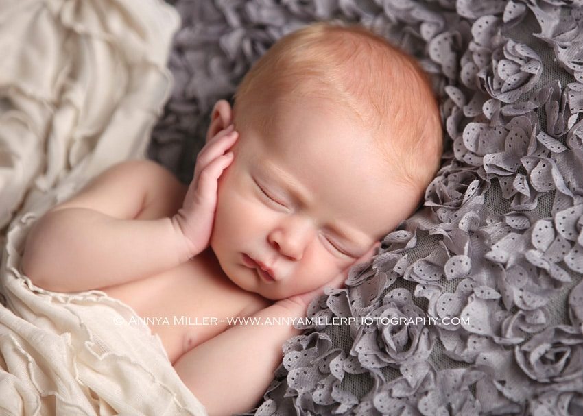 Newborn baby portrait taken in Pickering