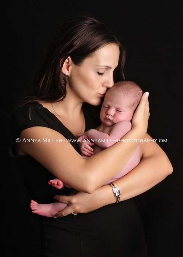 Portrait of newborn and mother by Pickering baby photographer Annya Miller