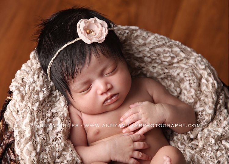Portrait of baby by Ajax newborn photographer