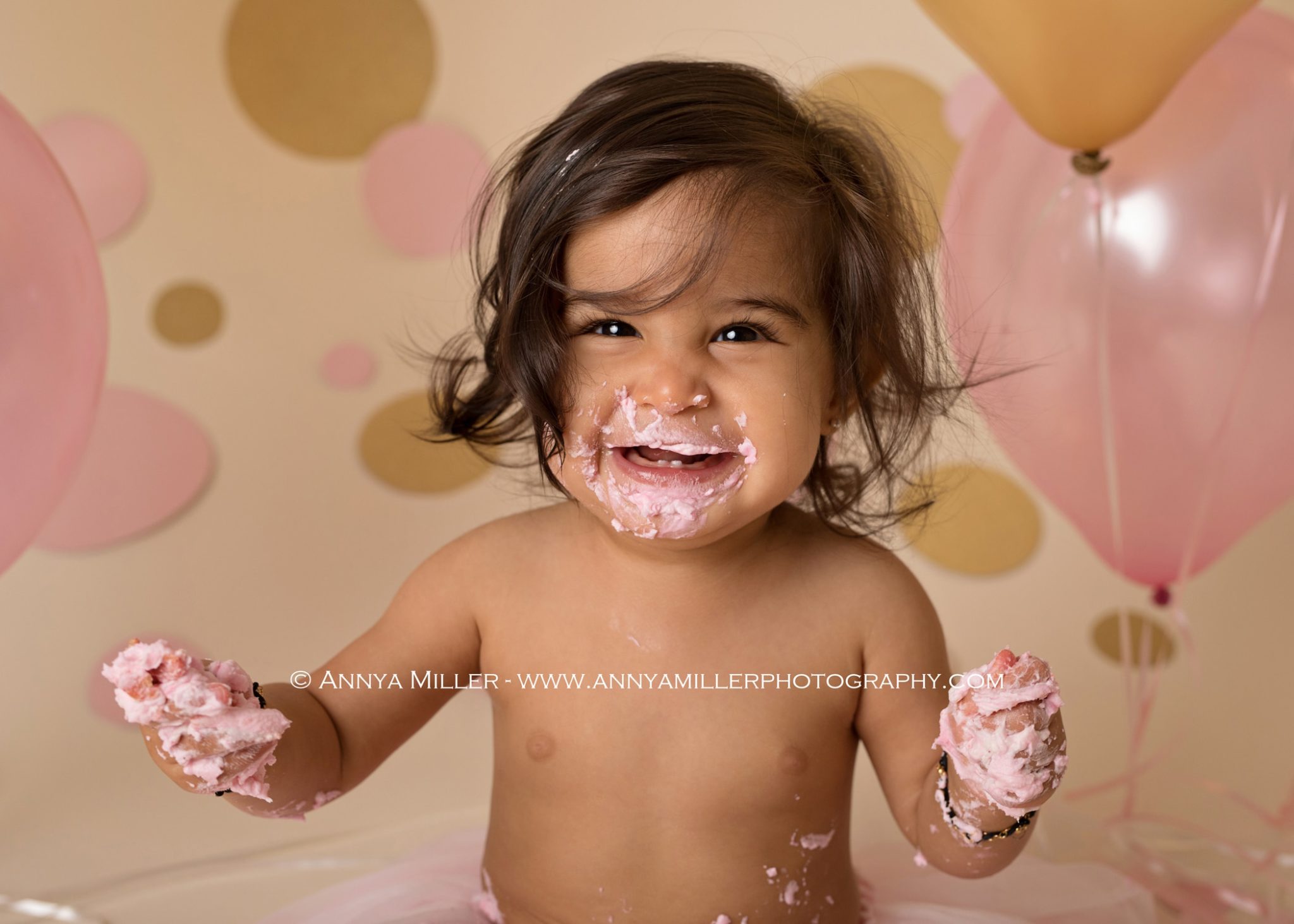 First birthday portraits by Durham cake smash photographer Annya Miller