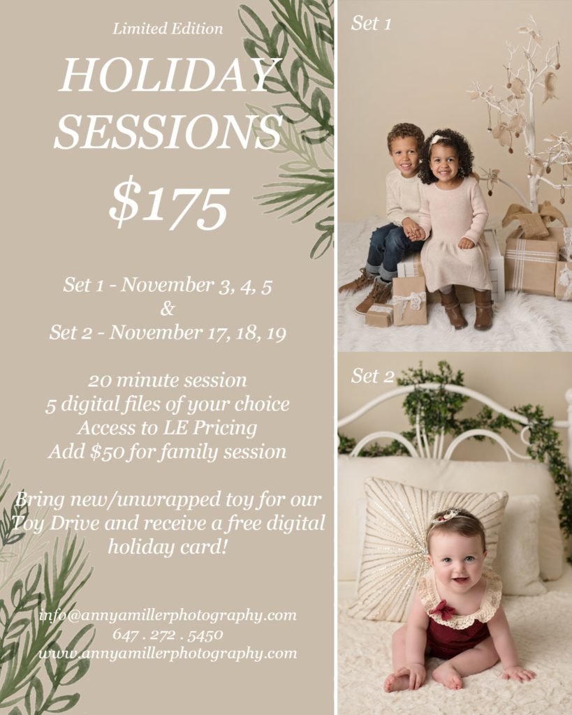 Christmas Holiday Mini sessions by Annya Miller Photography in Pickering, Durham Region
