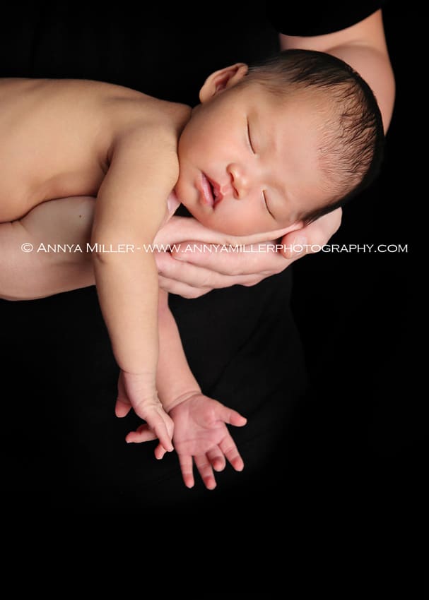 Newborn sleeping by Pickering newborn photographer Annya Miller