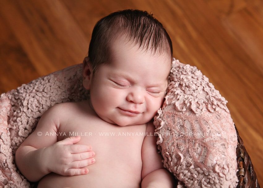 Sleeping newborn photograph by Pickering photographer Annya Miller