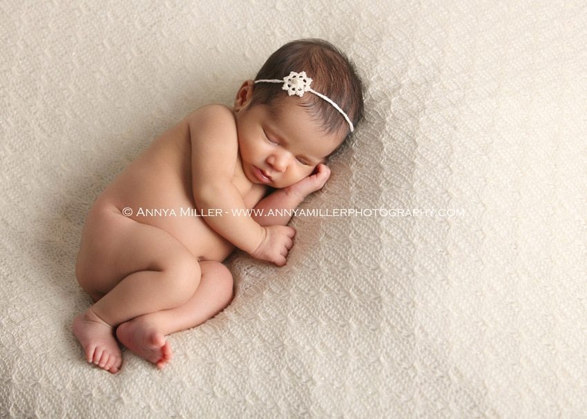 newborn baby girl by Toronto baby photographer Annya Miller