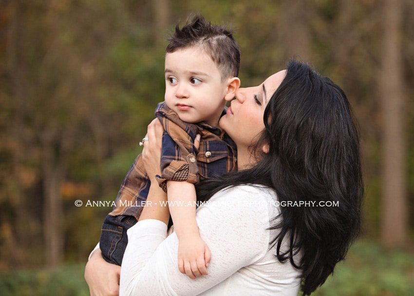 Mom and son during pregnancy photography session