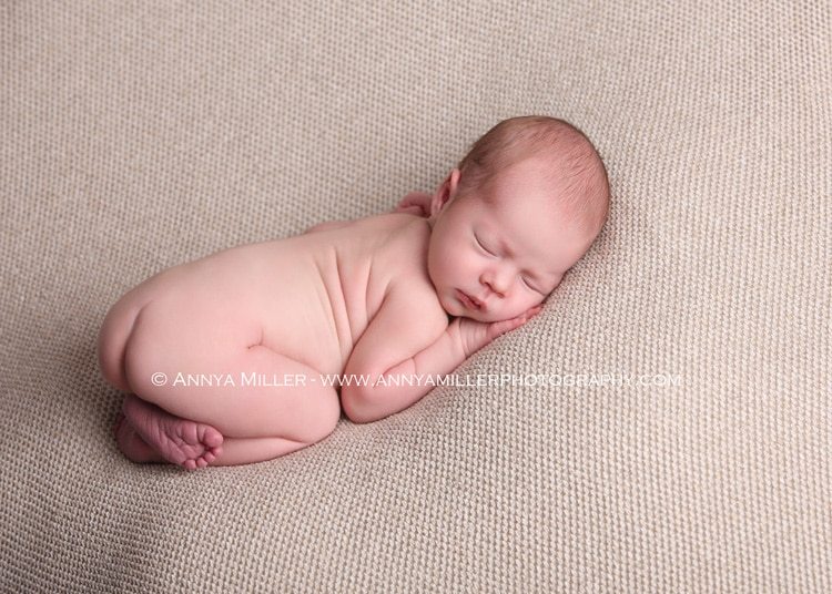 Portrait of newborn boy by Durham region newborn photographer
