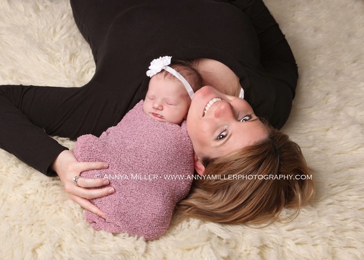 Portrait of newborn and mother by Pickering newborn photographer - www.annyamillerphotography.com