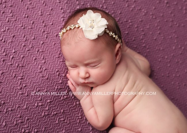 Portraits of baby girl by Oshawa newborn photographer Annya Miller