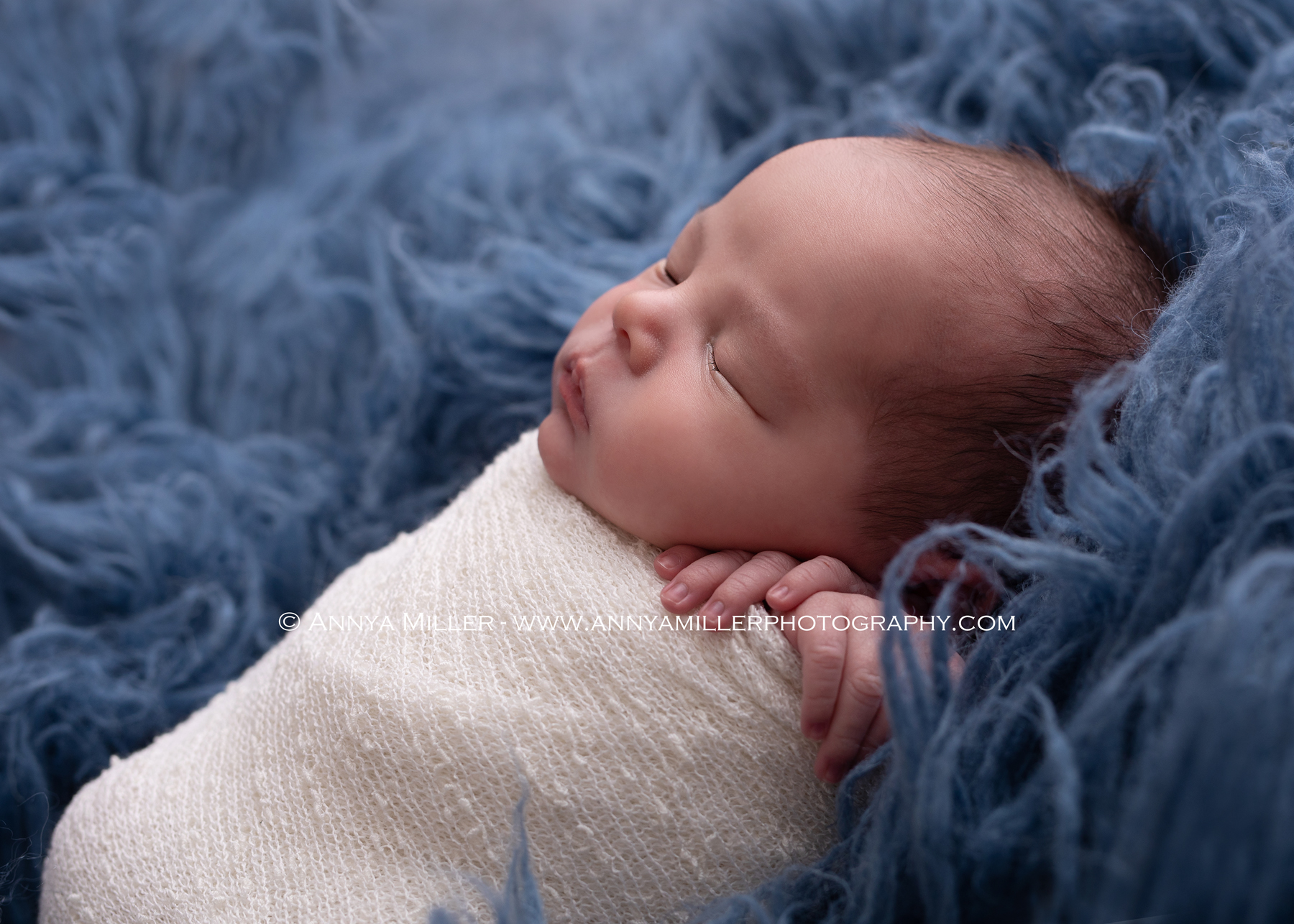 Wrapped baby boy in durham newborn photos 