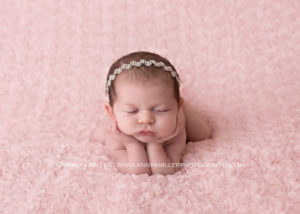 Portraits of a new baby girl by newborn photographer near me Annya Miller of Pickering