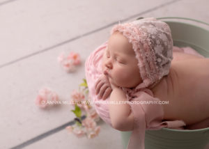 Portraits of brand new baby girl by Ajax newborn photographer Annya Miller
