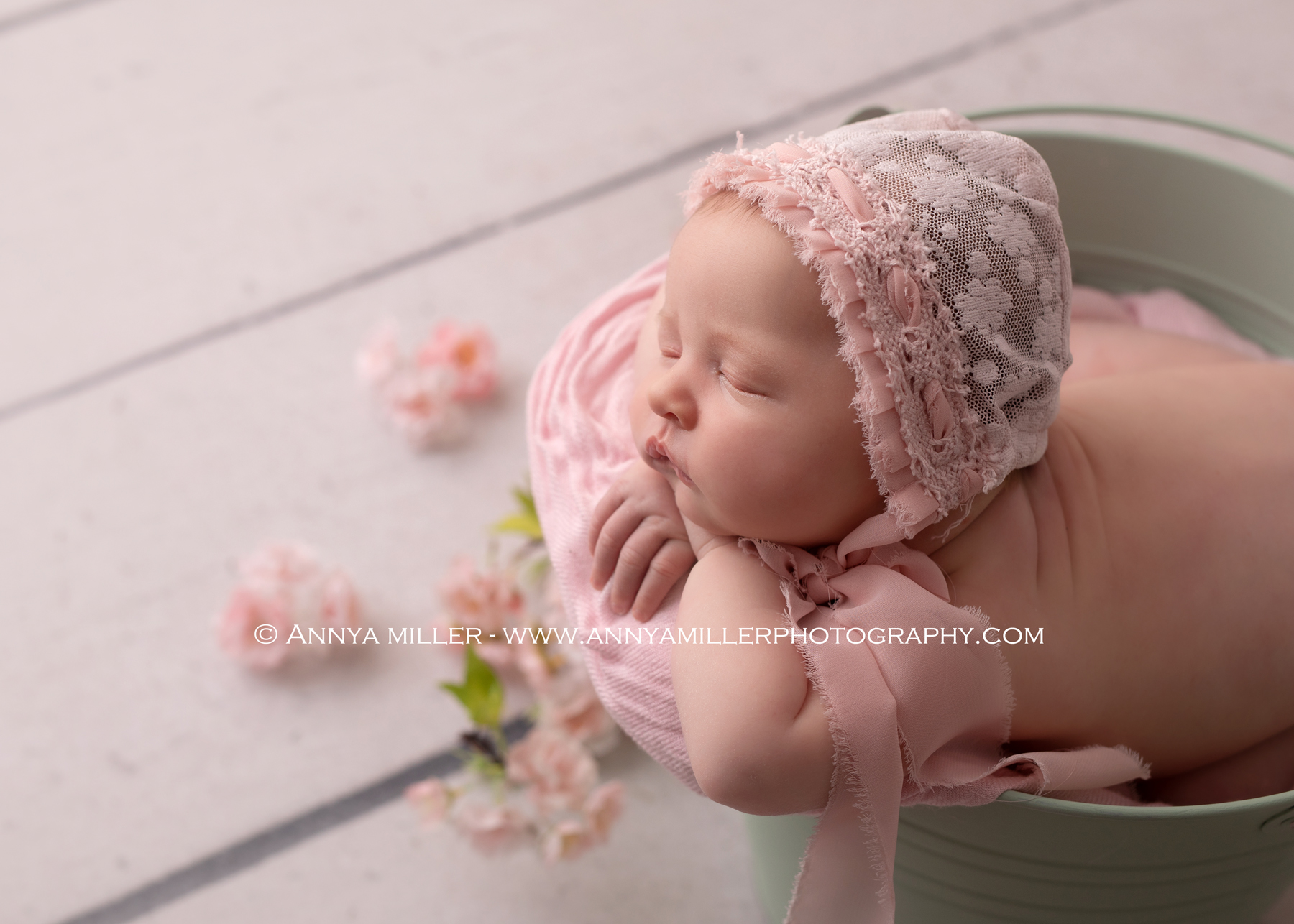 Portraits of brand new baby girl by Ajax newborn photographer Annya Miller 