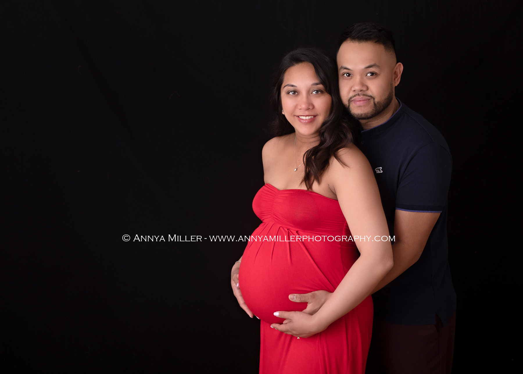 Pregnancy portraits of couple about to become new parents by Durham maternity photographer Annya Miller in Pickering