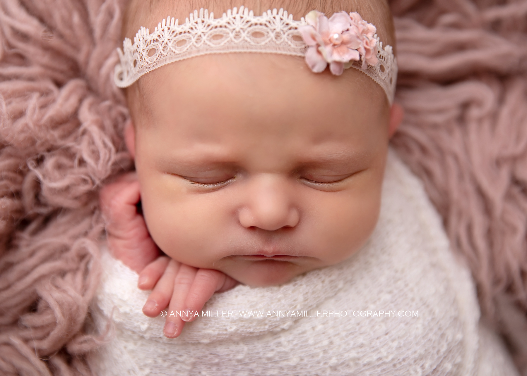 portrait of newborn baby girl by toronto area newborn photographer Annya Miller 