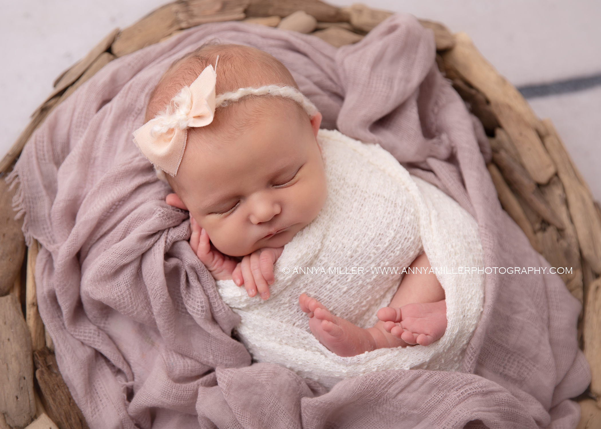 portrait of newborn baby girl by toronto area newborn photographer Annya Miller