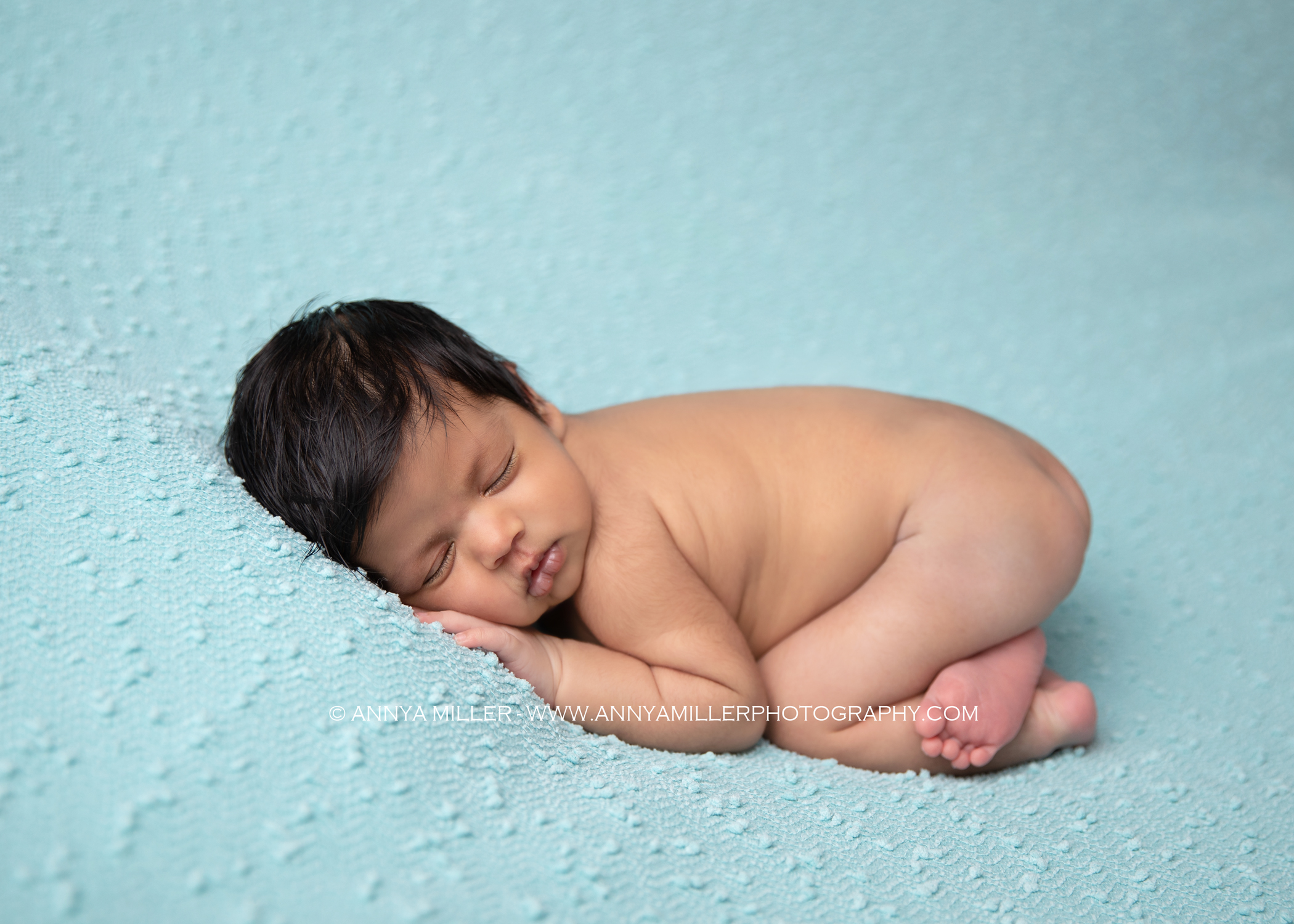 Durham newborn photos of baby boy sleeping by Annya Miller photography