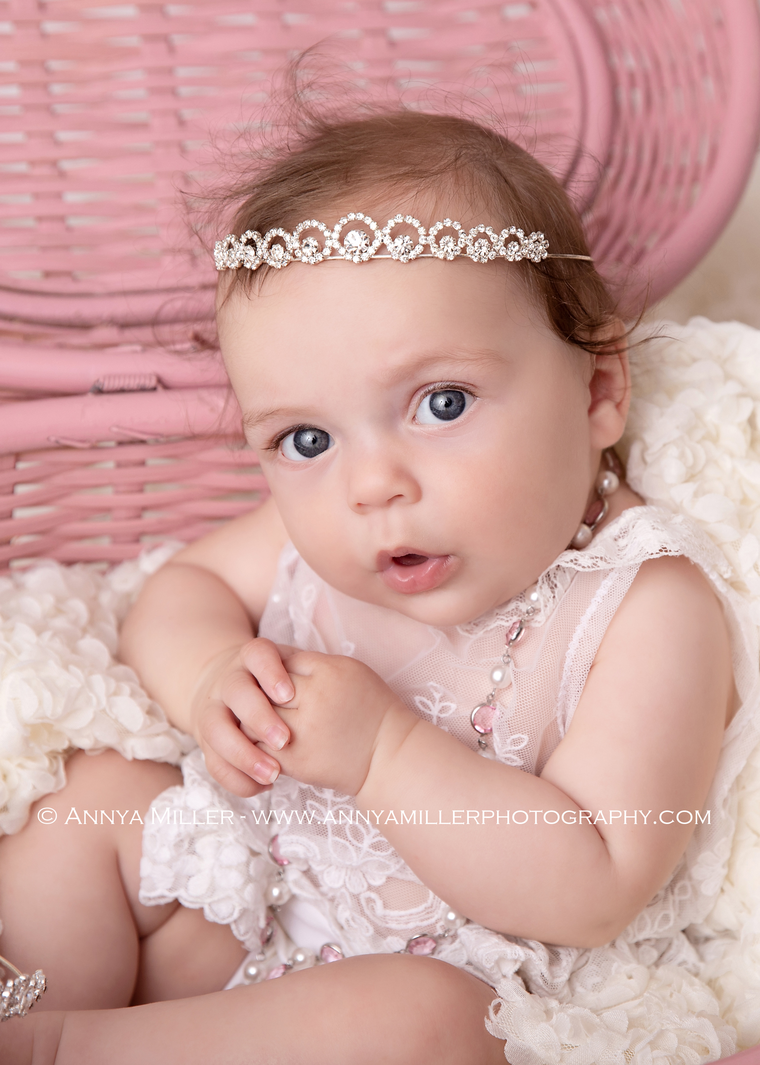 Portraits of baby girl by Durham baby photographer Annya Miller of Pickering
