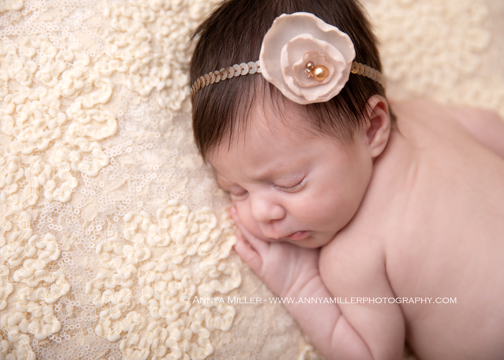 Newborn portrait of baby girl by Durham maternity and newborn photographer Annya Miller 