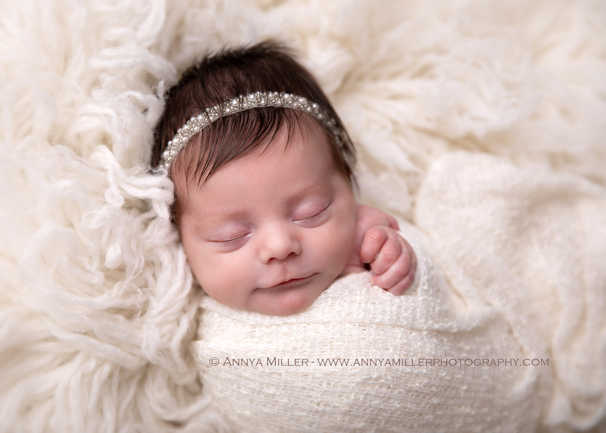 Newborn portrait of baby girl by Durham maternity and newborn photographer Annya Miller 