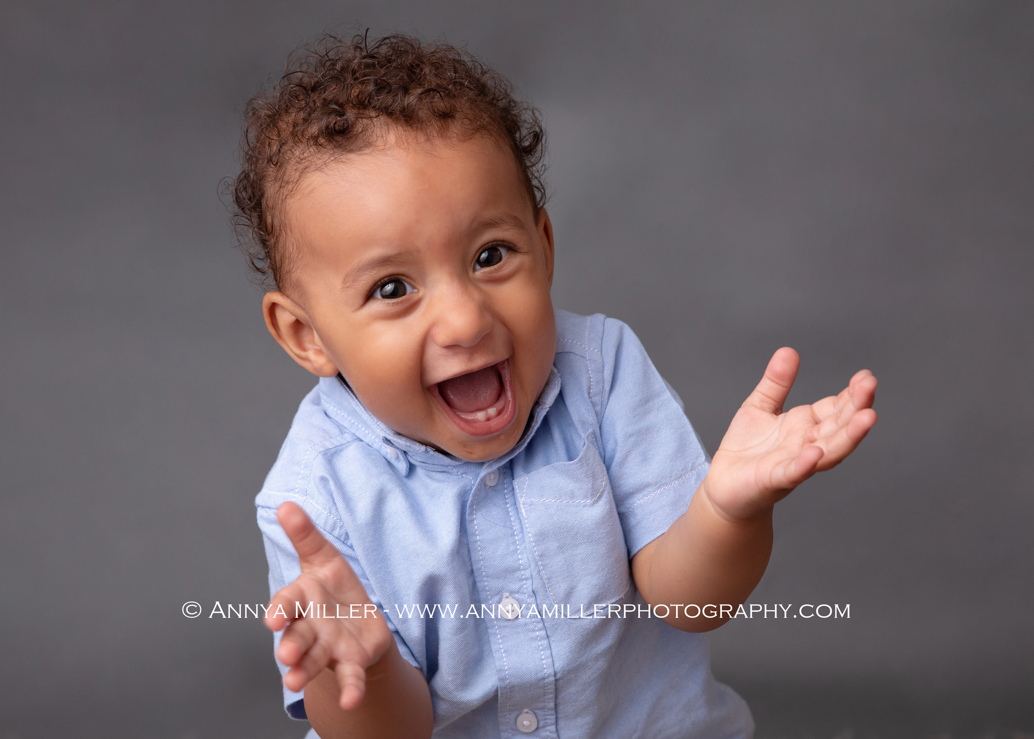 First birthday portraits of little boy by Pickering baby photographer Annya Miller