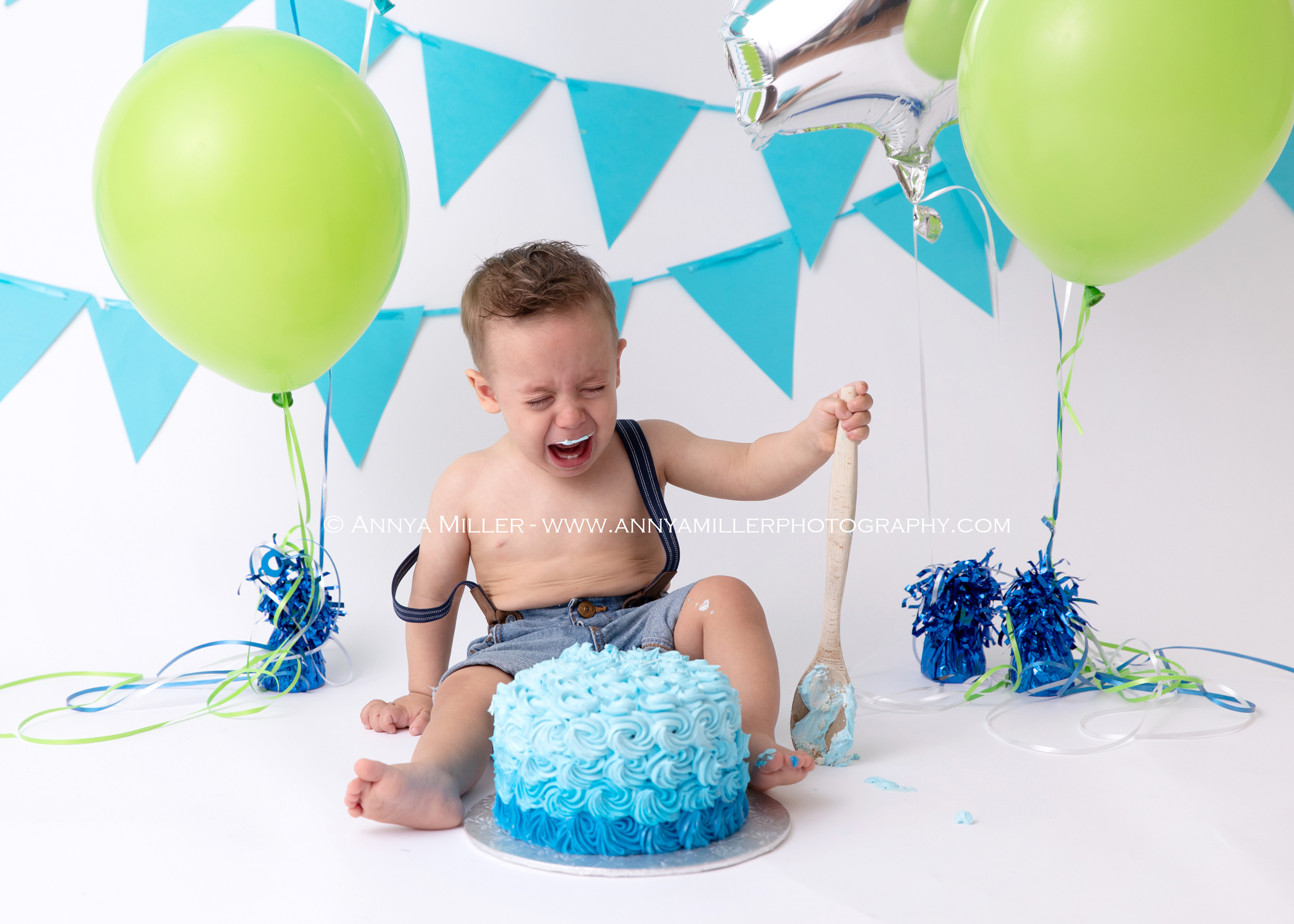 First birthday portraits of the sweetest little boy for his Toronto Area Cake Smash - Annya Miller Photography - www.annyamillerphotography.com