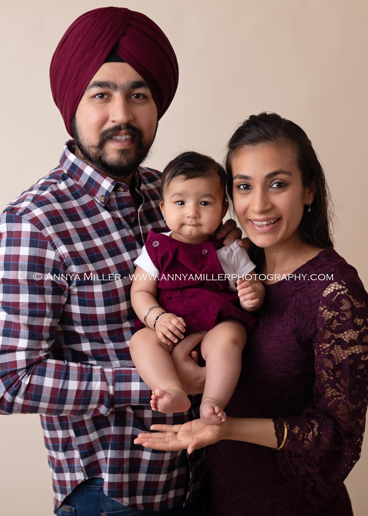 Portraits of baby girl and family by Pickering family photographer Annya Miller