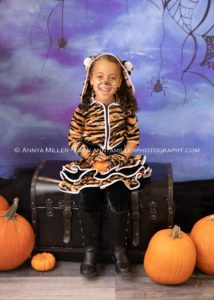 Kid in Costume at Durham Region Halloween Charity event by Pickering baby photographer Annya Miller