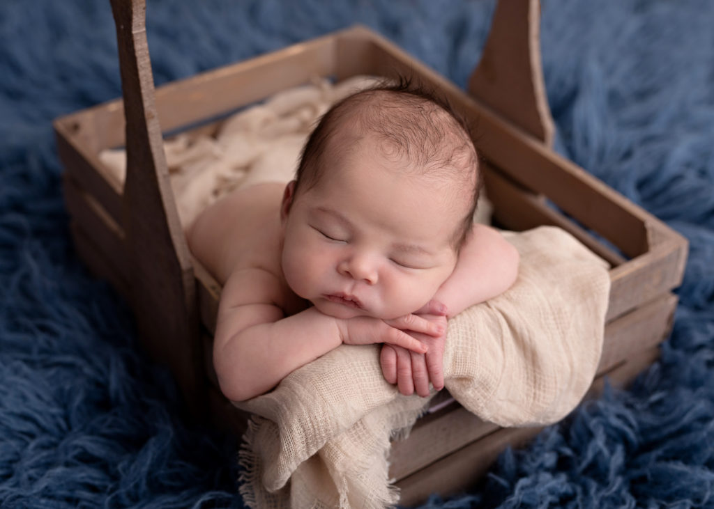 Portrait of newborn boy by Durham newborn photographer Annya Miller